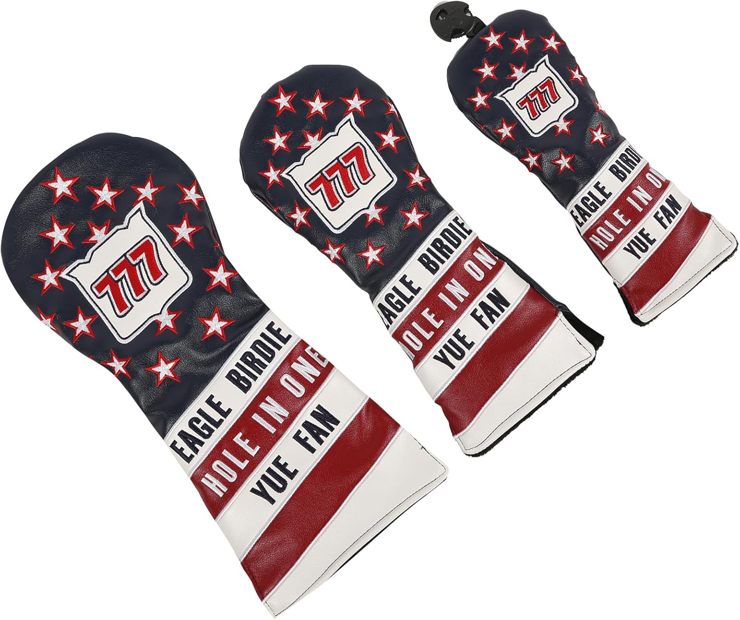 3Pcs Star Pattern Wood Head Covers PU Leather Golfs Club Golfs Driver Hybrids PU Leather Golfs Club Head Covers