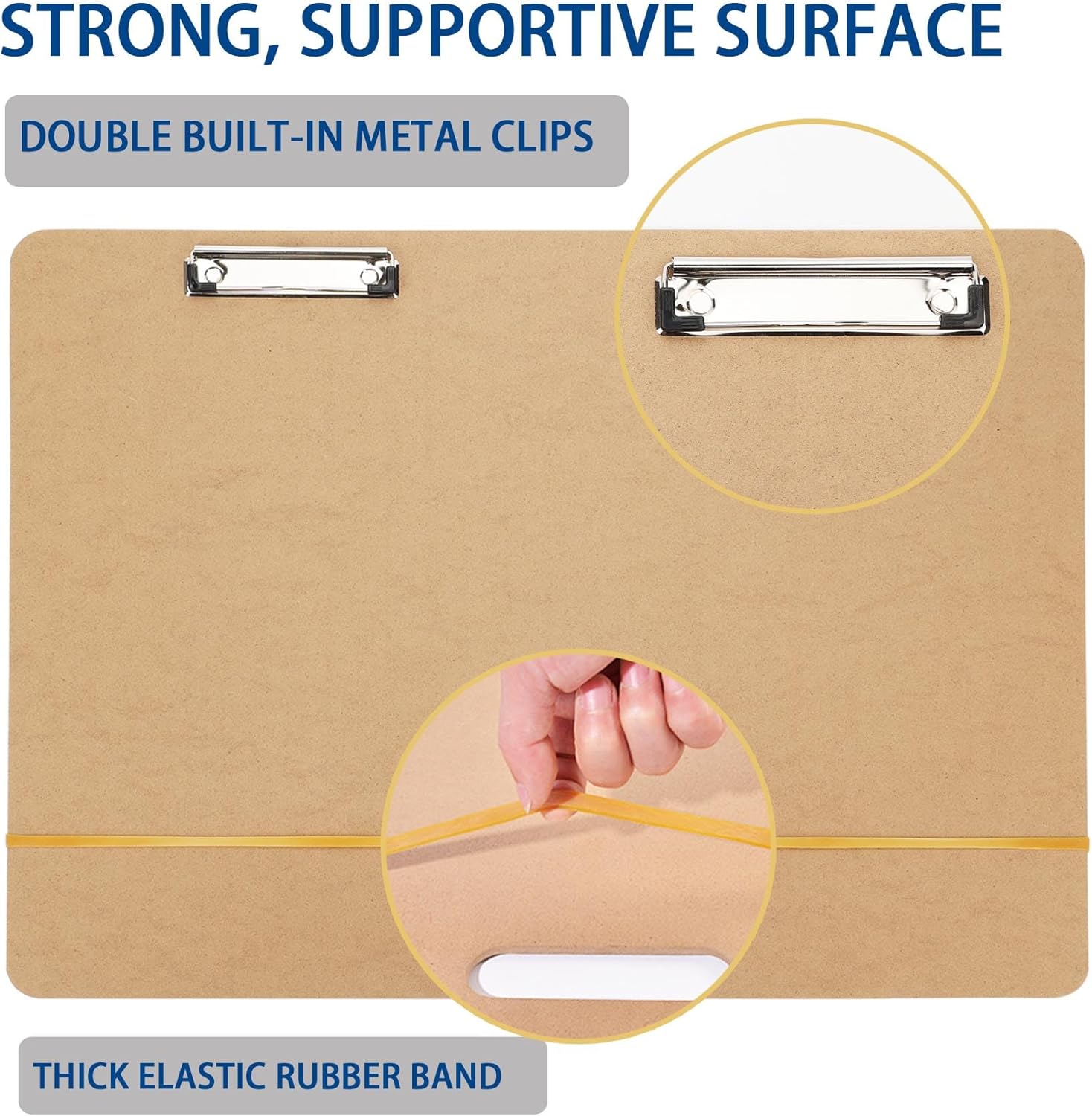 23" x 26" Drawing Board, Artist Sketch Boards with Handle for Drafting Art, Portable Wooden Clipboard for Studio Fit in Artists Tote