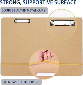 23 x 26 Drawing Board, Artist Sketch Boards with Handle for Drafting Art, Portable Wooden Clipboard for Studio Fit in Artists Tote