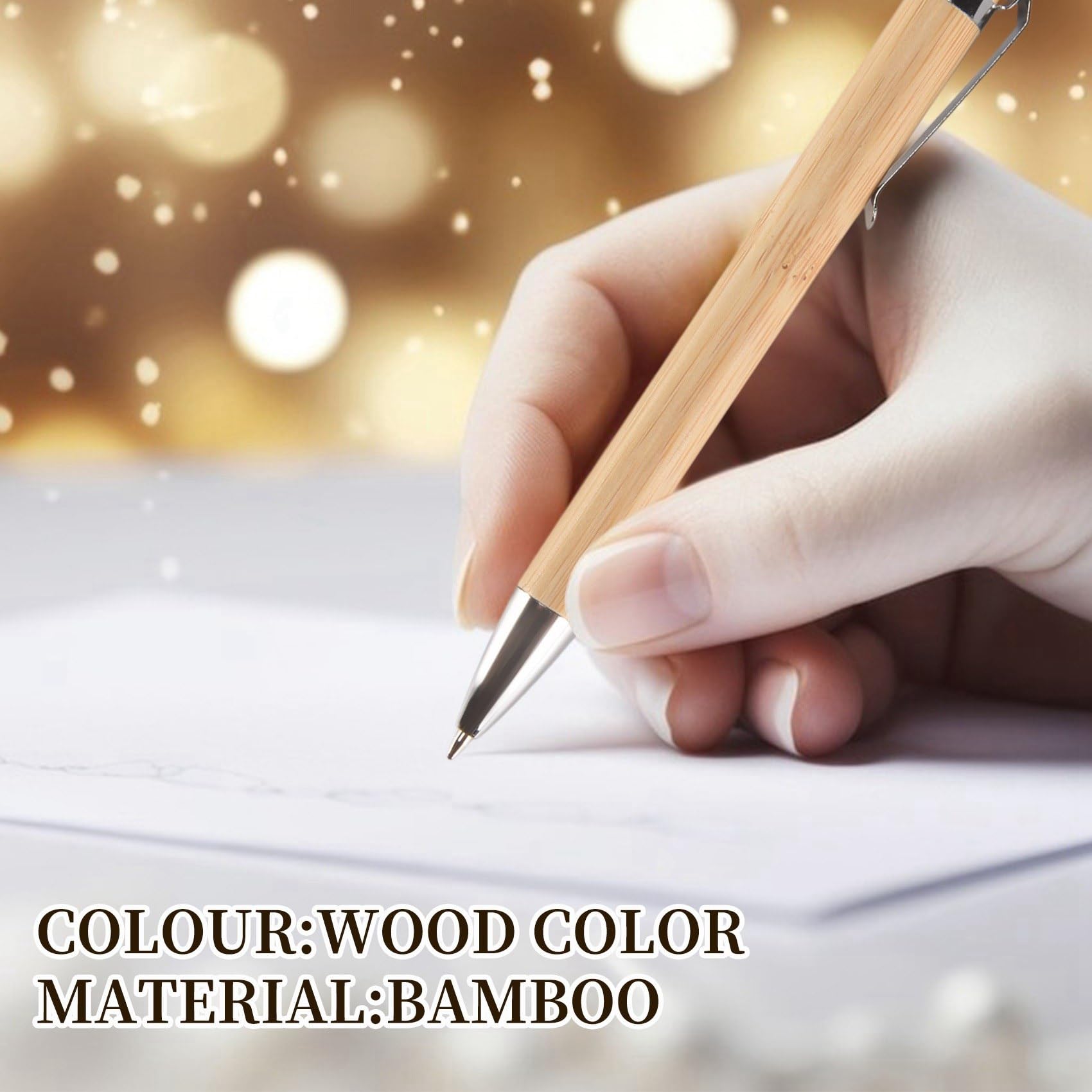 90 Pezzi Penna un Sfera Retrattile nel Bambù Inchiostro Nero 1 mm Penne per Prodotti per Ufficio Penna un Sfera nel Bambù Penne un Sfera nel Legno
