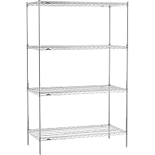 Metro EZ2448NC-4 Super Erecta Industrial Wire Shelving 4-Shelf Convenience Pak, Chrome, 24" x 48" x 74.5"