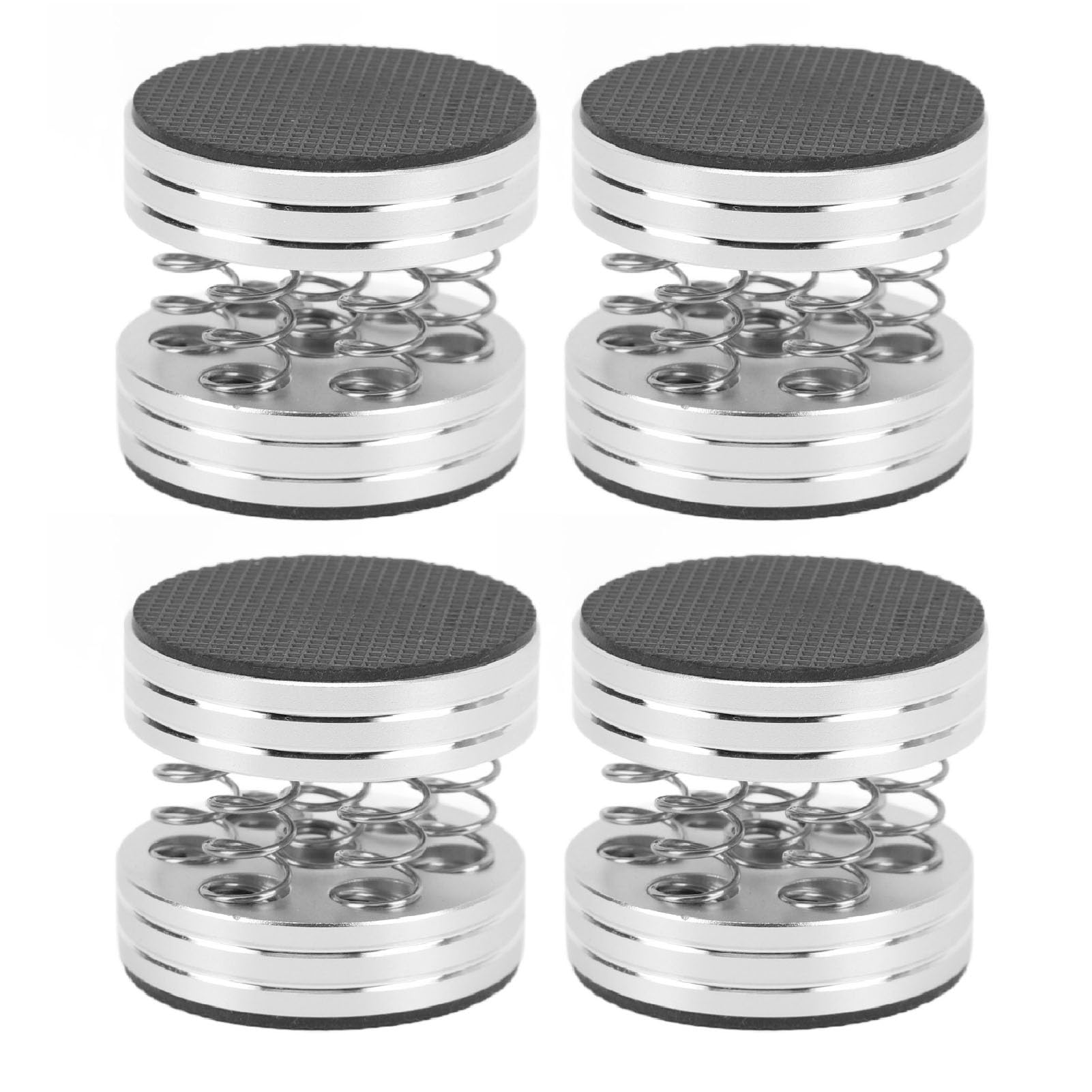 Piedini Isolanti per Altoparlanti, 4 Pezzi Piedini Isolanti per Subwoofer con Riduzione delle Vibrazioni in Lega di Alluminio, capacità di Carico 10 Kg, per Giradischi con Gomma Antiscivolo