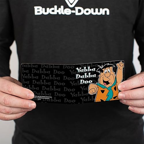 Miniatura 4 de Buckle-Down Billetera plegable PU para hombre-Fred Yabba Dabba DOO Pose2 NegroGris, Multicolor, 4.0" x 3.5", Varios colores, Buckle-down Cartera Pu