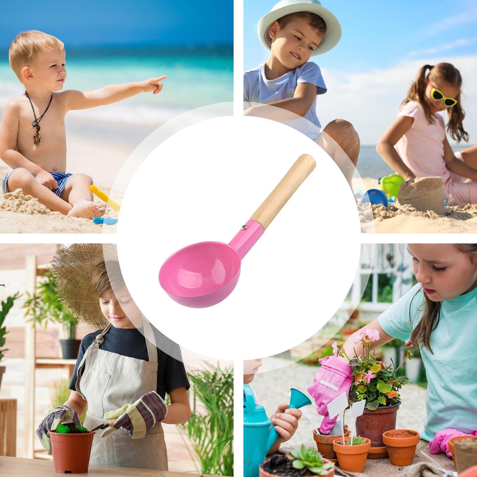Juego De Jardinería para Niños - Herramientas Infantiles con Mangos de Madera y Rastrillo - para Plantar, Remover y en Jardín | para Aflojar Plantar Niñas Niños Exterior Patio Piscina