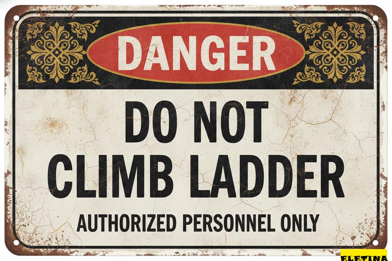 Danger Do Not Climb Ladder Authorized Personnel Only OSHA ANSI Compliant Construction Site Metal Sign 8x12in