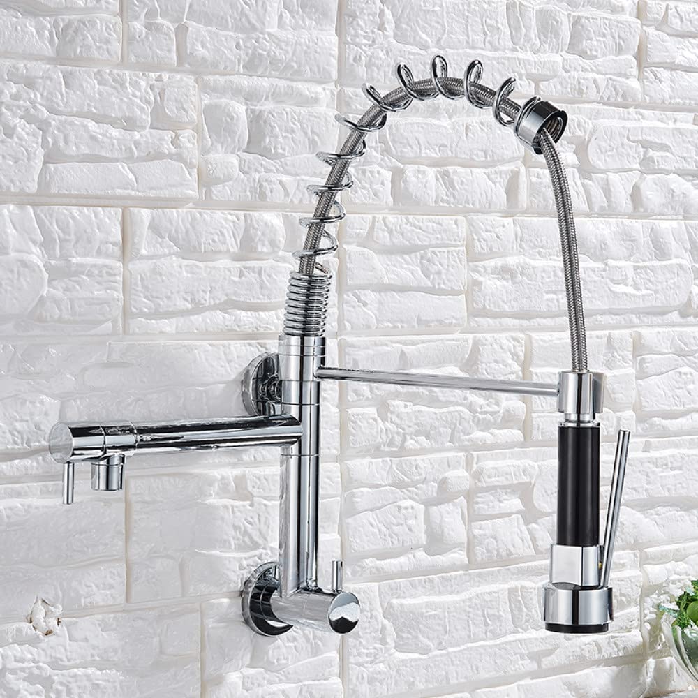 Robinet de cuisine rotatif 360 eau froide seul avec buse à main chromée