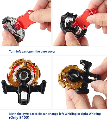 Miniatura 3 de Hvkp Bey Burst Evolution Starter 4 in 1 Battling Top Fusion Metal Master Rapidity Fight with 4D Launcher Grip Set