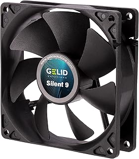 Gelid Solutions Silent 9 Black Fan 92 mm Quiet operation Optimized fan blades High airflow 3-pin connector RPM 1500 92 x 9…