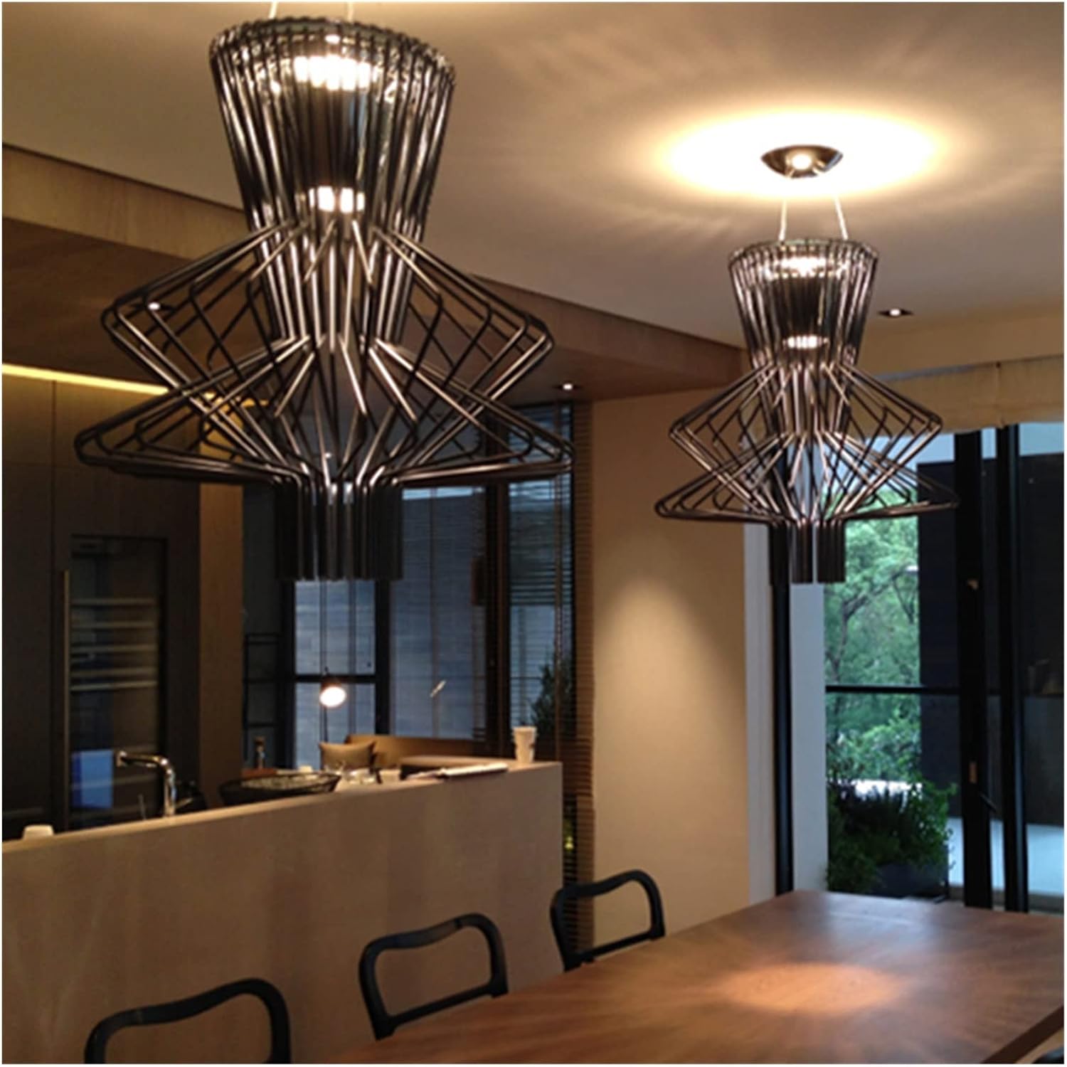 Modern Lighting Pendant Lights LED Birdcage Hanging Lamps Industrial Lamp Home Decor Luminaire (Color : Gold76x87cm)