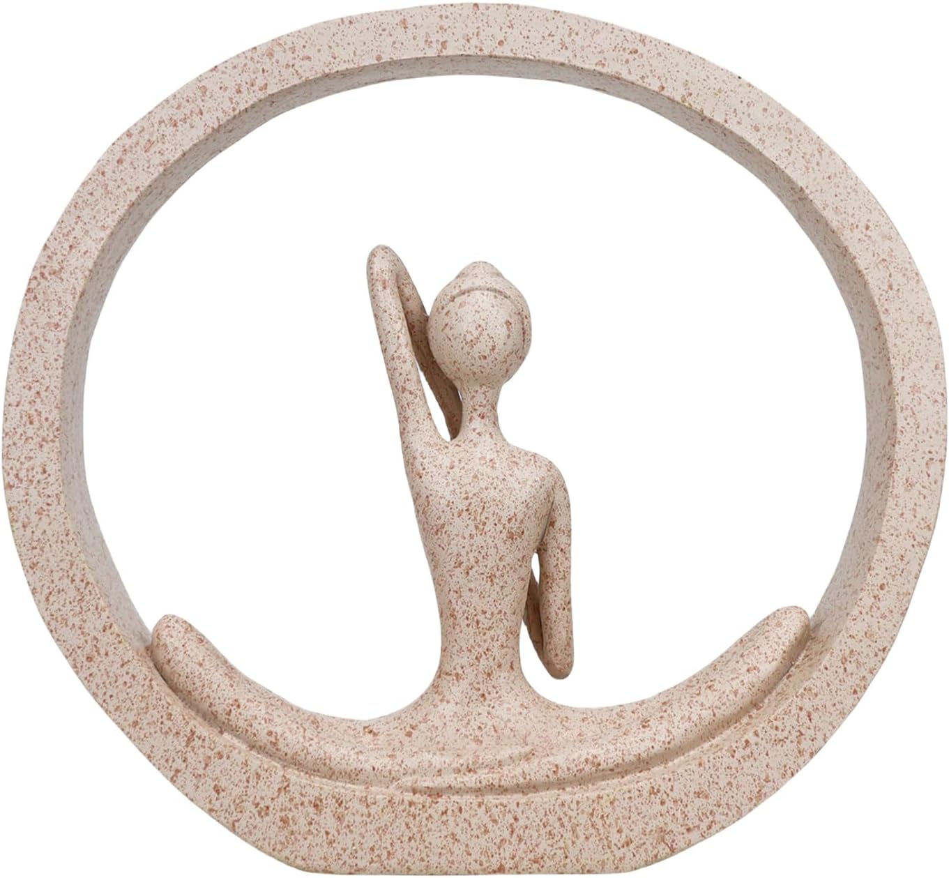 Yoga Lady Statue Sandstone Modern Zen Sculpture Meditation Yoga Figurine for Home Office Bookself Decor Resin Abstract Gifts (Sand Yoga) - Image 8