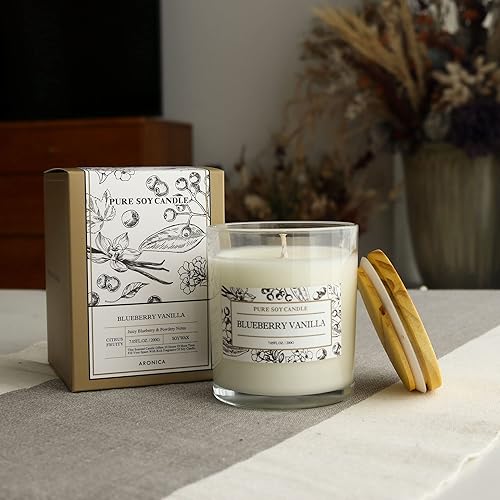 Miniatura 4 de Aronica Velas de verano con aroma a arándanos para el hogar, velas no tóxicas seguras para mascotas, regalo de mejor amiga, cera de casa, velas