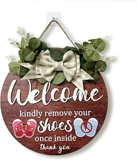 Please Remove Your Shoes Sign with 3D Effect, No Shoes Sign for Front Door