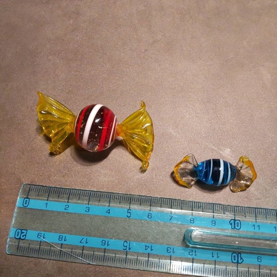 Amazon.co.jp: ガラス細工 飴 キャンディ 赤 ブルー 大小セット