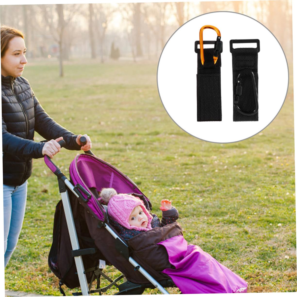4pcs Baby Stroller Hooks Nonslip Carabiner Clip Universal Shopping Cart Hanger Diaper Bag Hooks