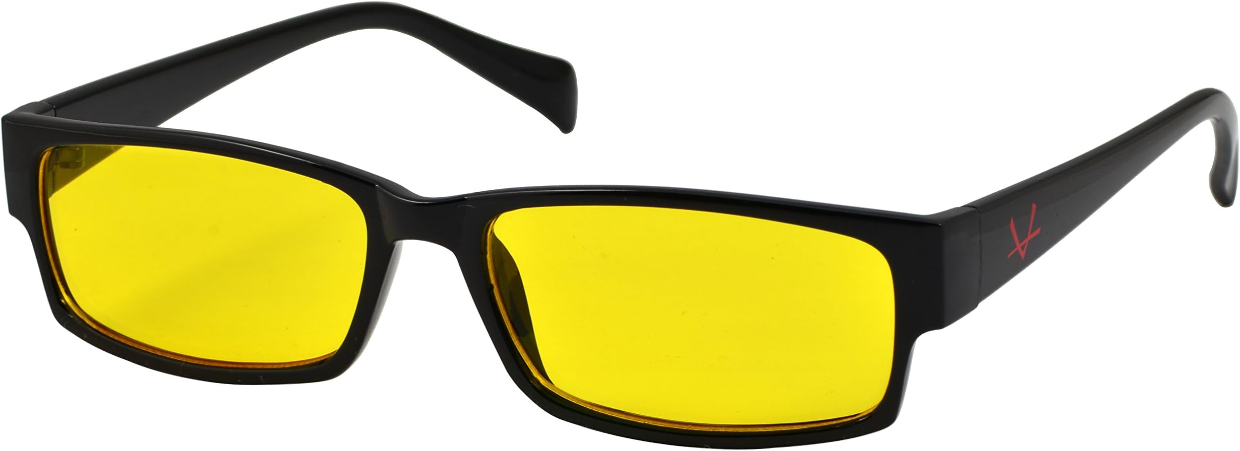 OX Legacy G-3 Blue Light Filter 55mm Yellow Amber Lens Thin Rectangle Anti-Glare UV Blocking Glasses, Black Frame