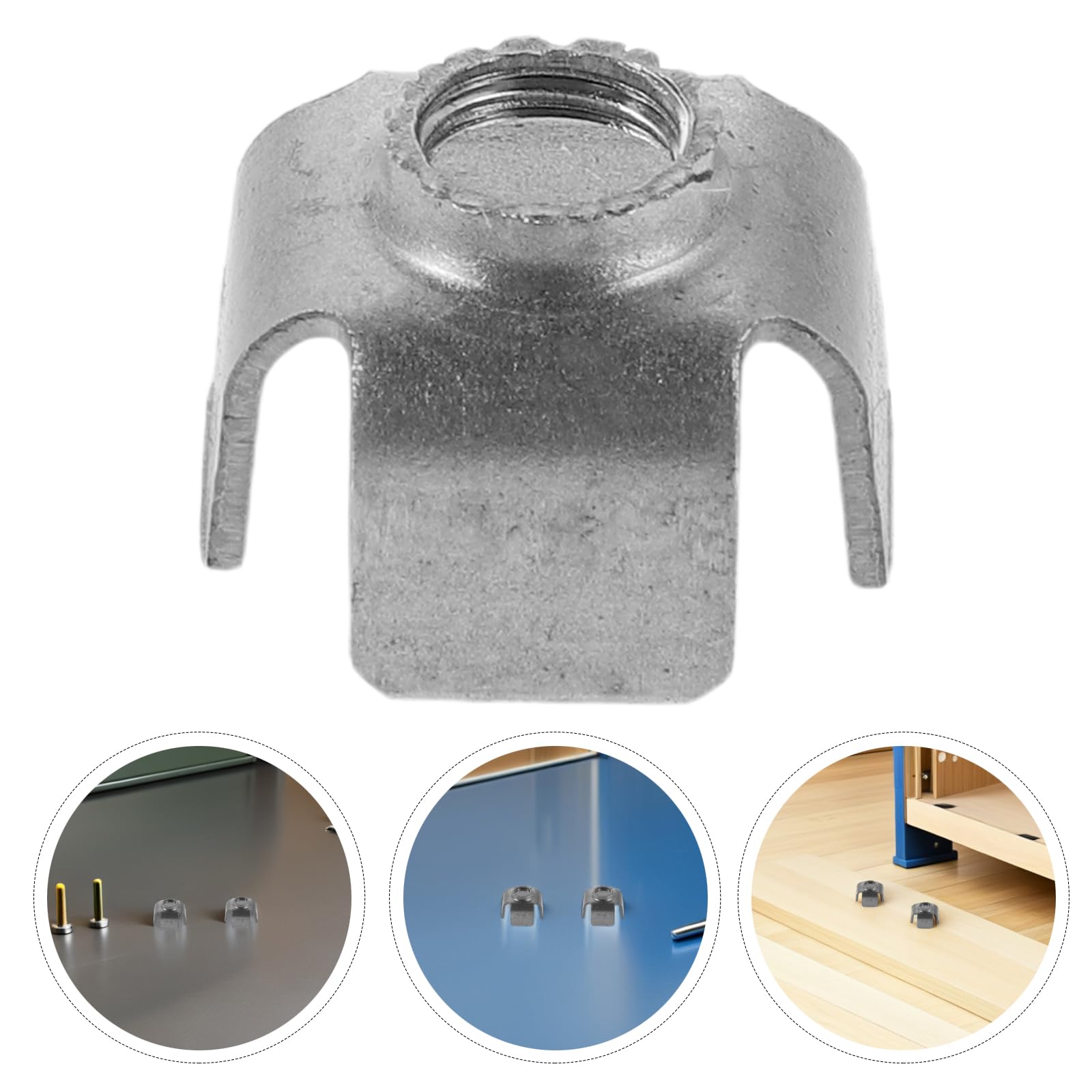 Insert Fileté Installation Rapide en Fer Argenté pour Tube Carré M6 et Connexion Soudée Stable 200 Pièces pour Meubles et Machines