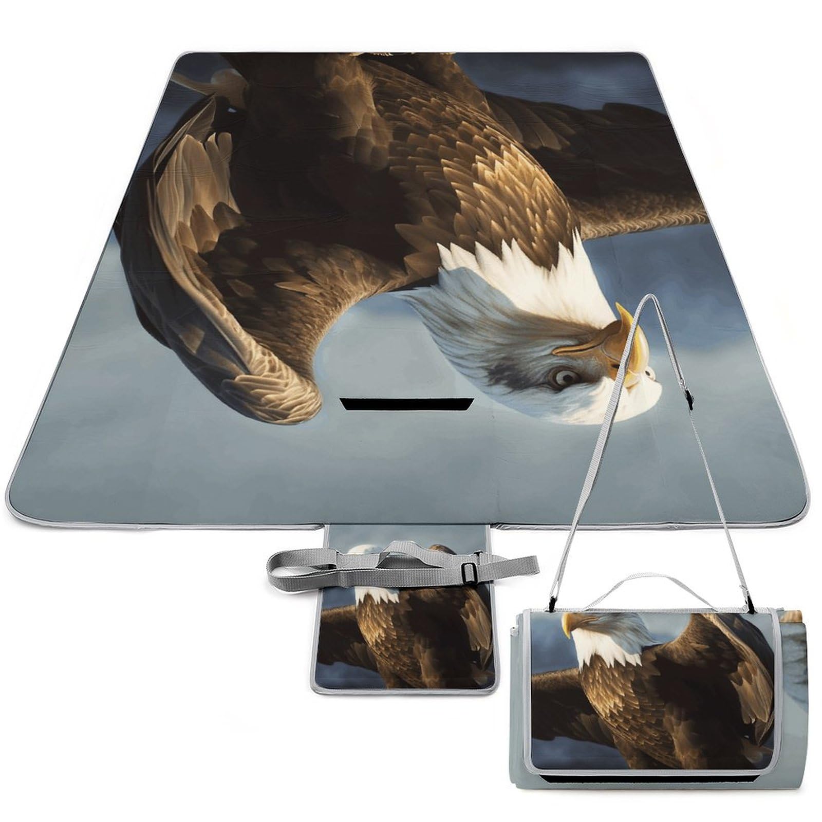 Tapis de pique-nique pliable imprimé aigle pour vos sorties au parc et camping