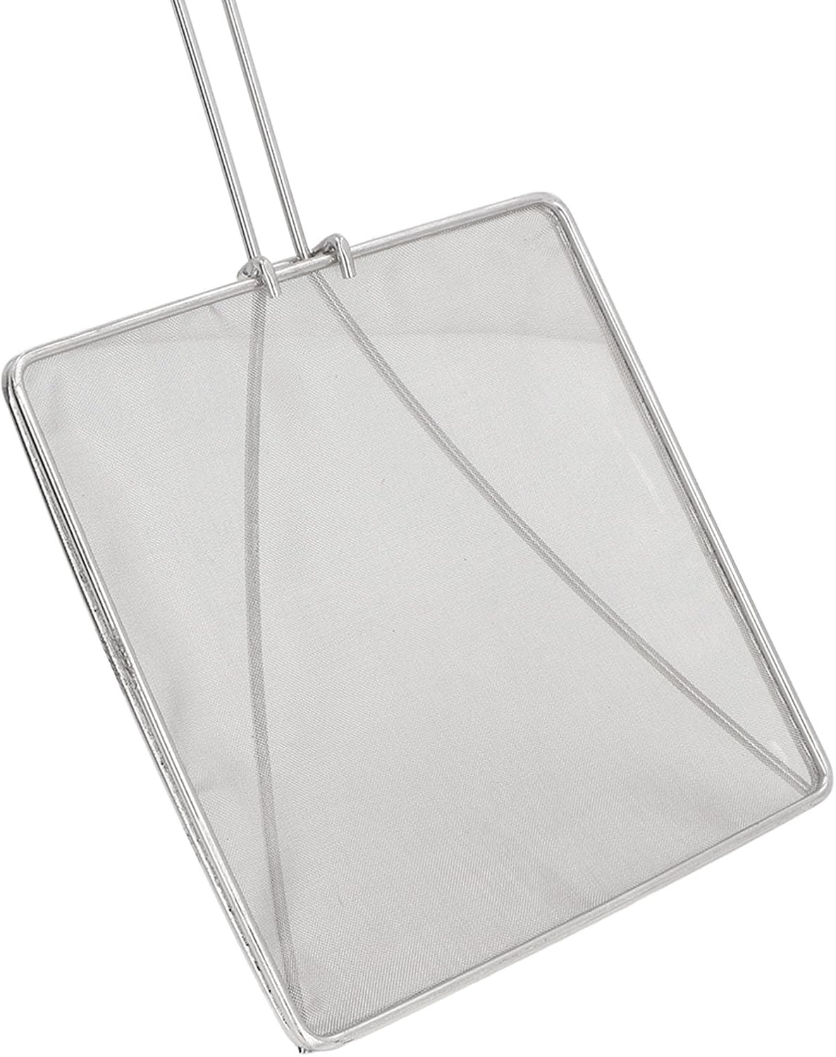 Oil Shovel Strainer, 304 Stainless Steel Square Fine Mesh Wok Skimmer, Oil Slotted Spoon for Cooking Frying Oil, Efficient Design with Anti Slip Handle for Kitchen