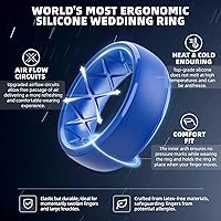 Vista 17 de Egnaro Anillos de boda de silicona para hombre: 1/4/6/7 Multipack de anillos de boda de goma con arco interior Diseño ergonómico transpirable
