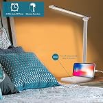 Semlos Lampe de bureau, dimmable LED Lampe de table avec 25 Modes d'éclairage, lumière de bureau tactile pour les yeux, 45 Minuterie automatique Min & Mémoire, blanc