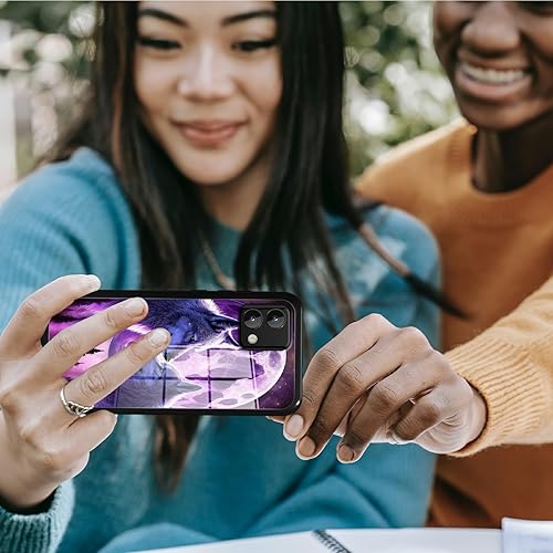 Miniatura 7 de Funda para Moto G Stylus 5G 2023 de vidrio templado, funda negra con diseño de luna y lobo para mujeres y hombres, antiarañazos, a prueba de golpes,