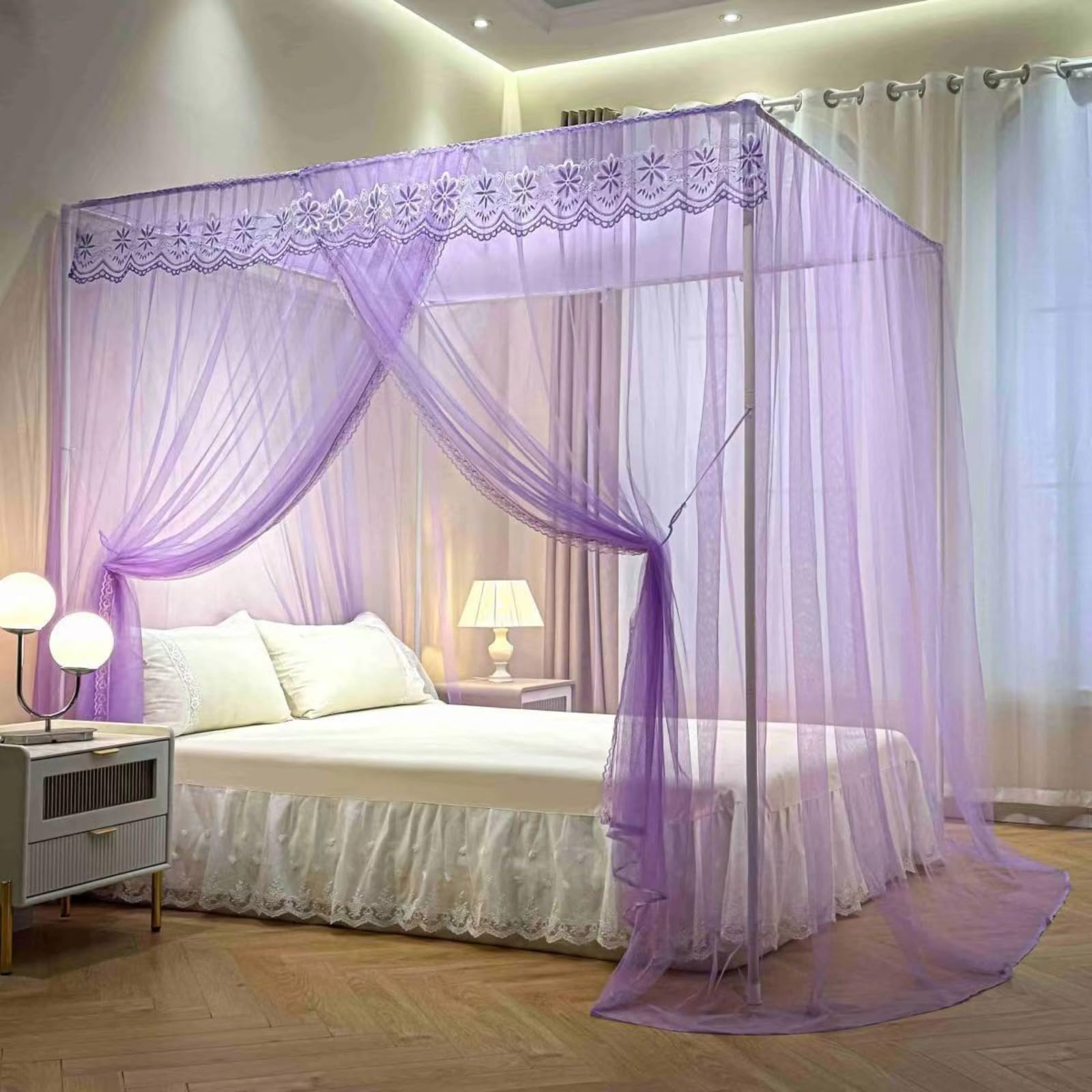 Mosquito Net Princess Mosquito Net for Bed Canopy Bed Curtains King Full Queen Sizes Single Bed Twin Bed Net Canopy Bed Tent Mosquito Netting for Bed