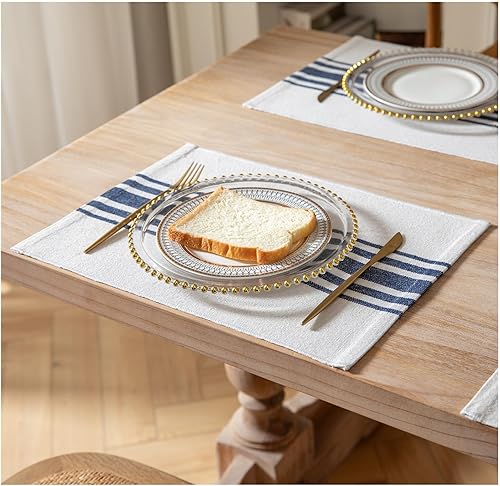 Miniatura 2 de Juego de 4 manteles individuales para mesa de comedor, manteles individuales de tela tejida para decoración de mesa de cocina, hechos a mano,