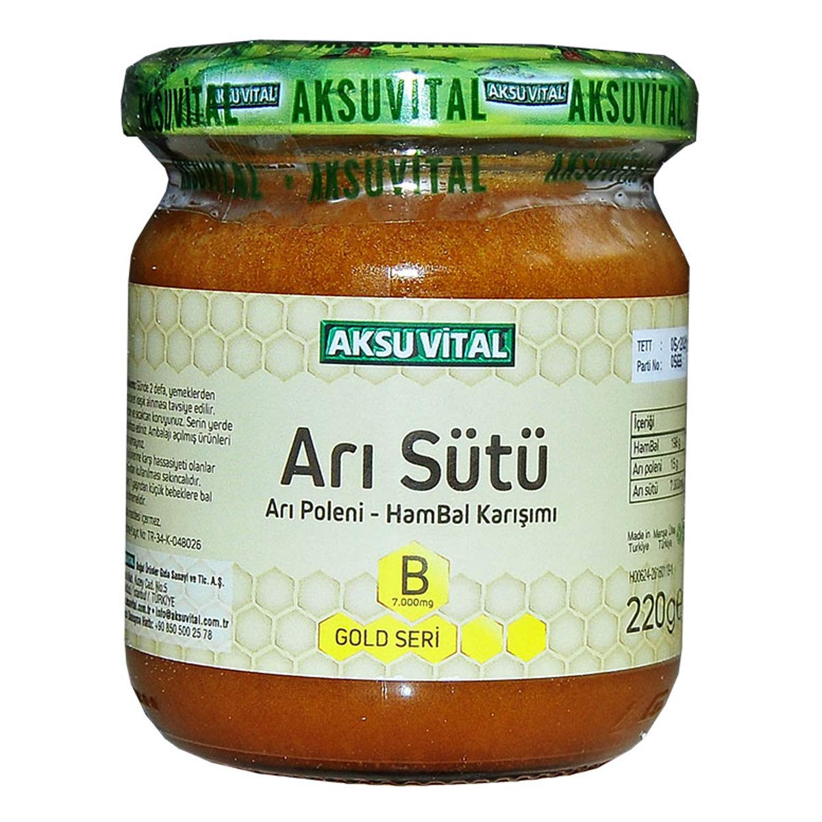 Aksu Vital B Vitaminli Ham Bal Polen Karışımı Çocuk Arı Sütü 7.000 mg
