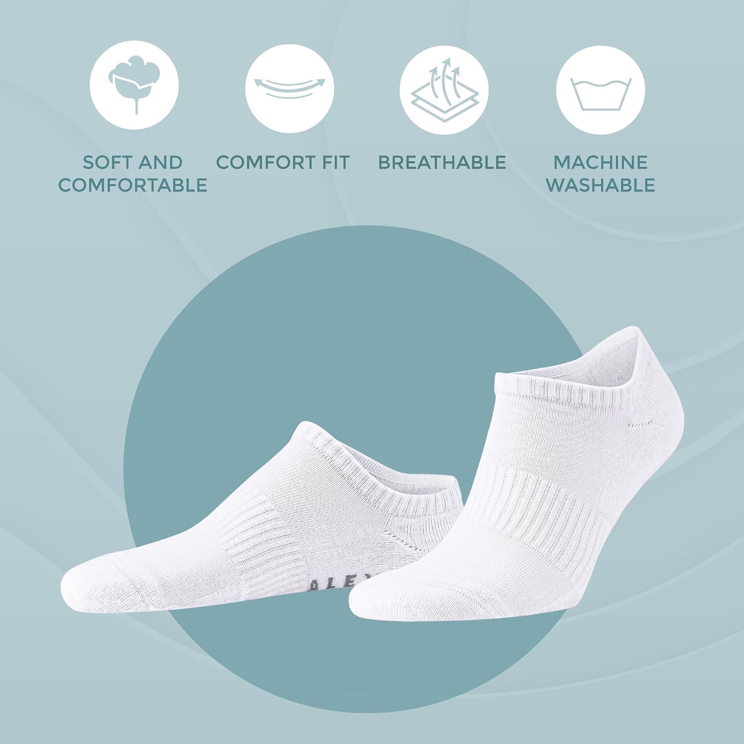 Ankle Socks, Cotton Ankle Socks, Low Cut Cushioned Socks, 4 Pack
