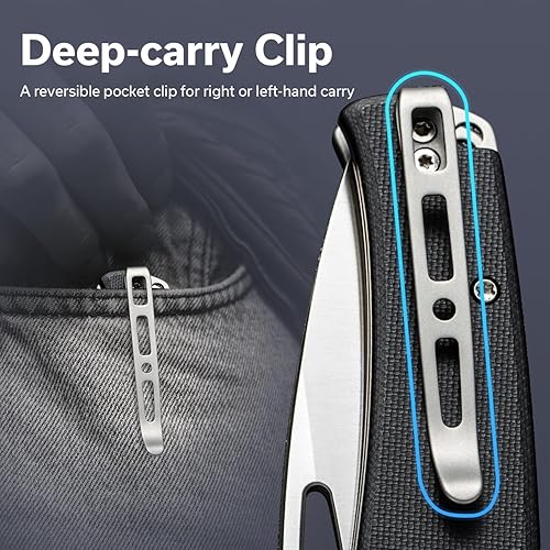 Miniatura 4 de SENCUT Mims - Cuchillo de bolsillo para hombre, cuchillo plegable de campamento con mango G10, hoja de 3.48 pulgadas, cuchillos EDC Flipper para