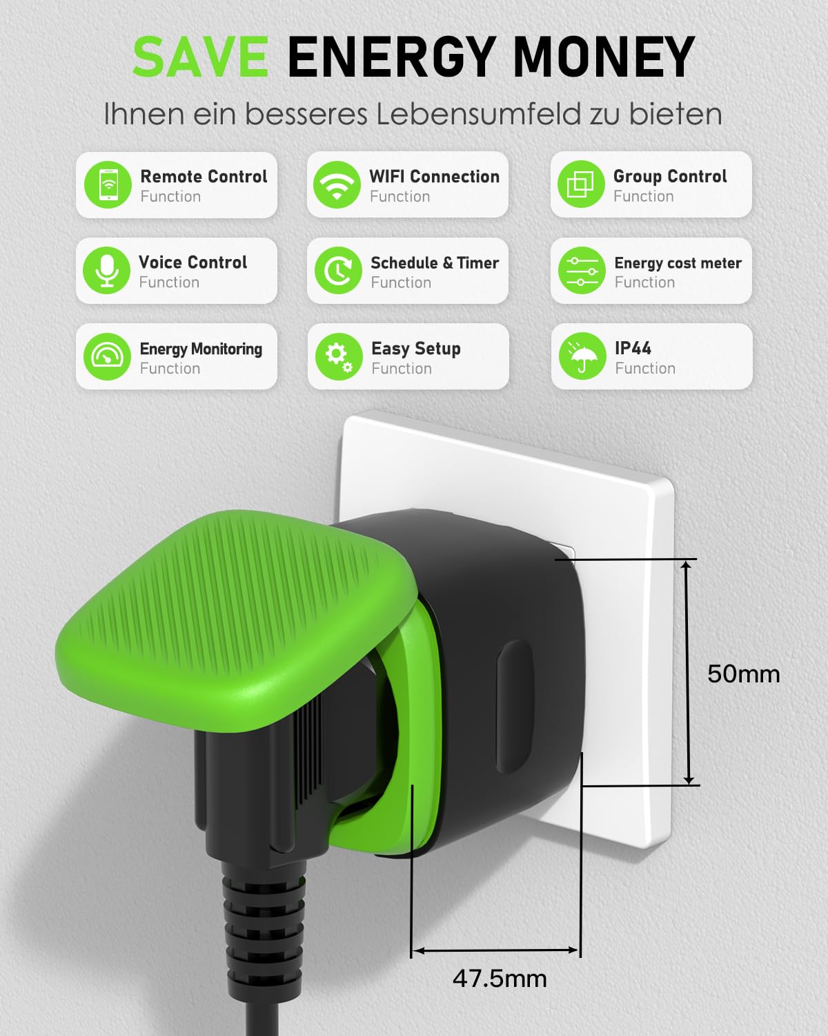 Greenaura WLAN-stopcontact Outdoor - tijdschakelaar voor buiten met