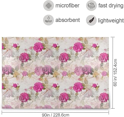 Miniatura 3 de Pink Roses Flower Modern Ultra-Soft Flannel Fleece Blanket, Cozy Holiday Throw Blanket Adults Kids Home Decor Travel Living Room Throws 60x90 Inches