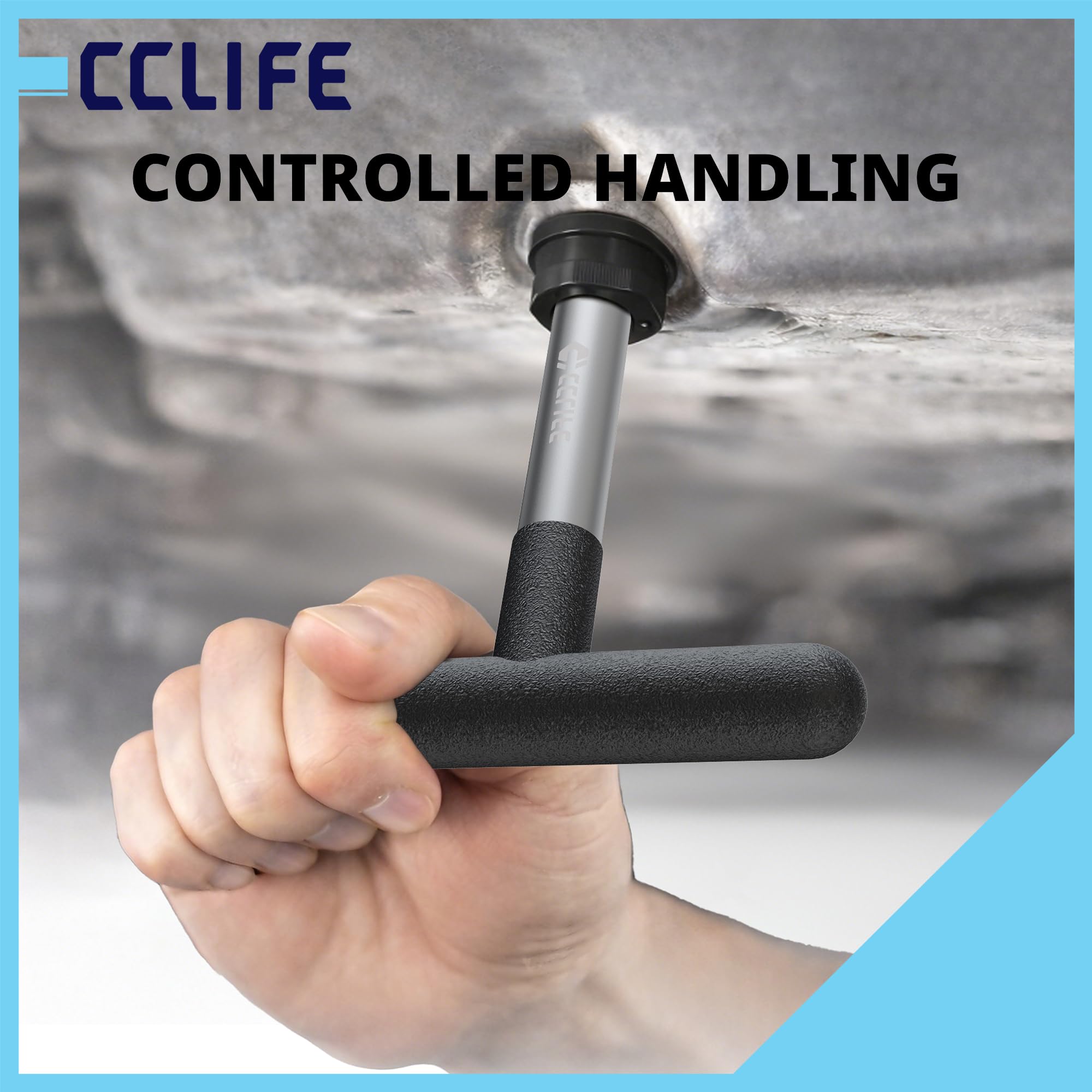 CCLIFE Zestaw śrub spustowych oleju, narzędzie do wymiany oleju, 3/8 cala, uchwyt T z 8 adapterami do śrub spustowych oleju z tworzywa sztucznego, pasuje do VW Audi, BMW, Mercedes, Forda, PSA, GM