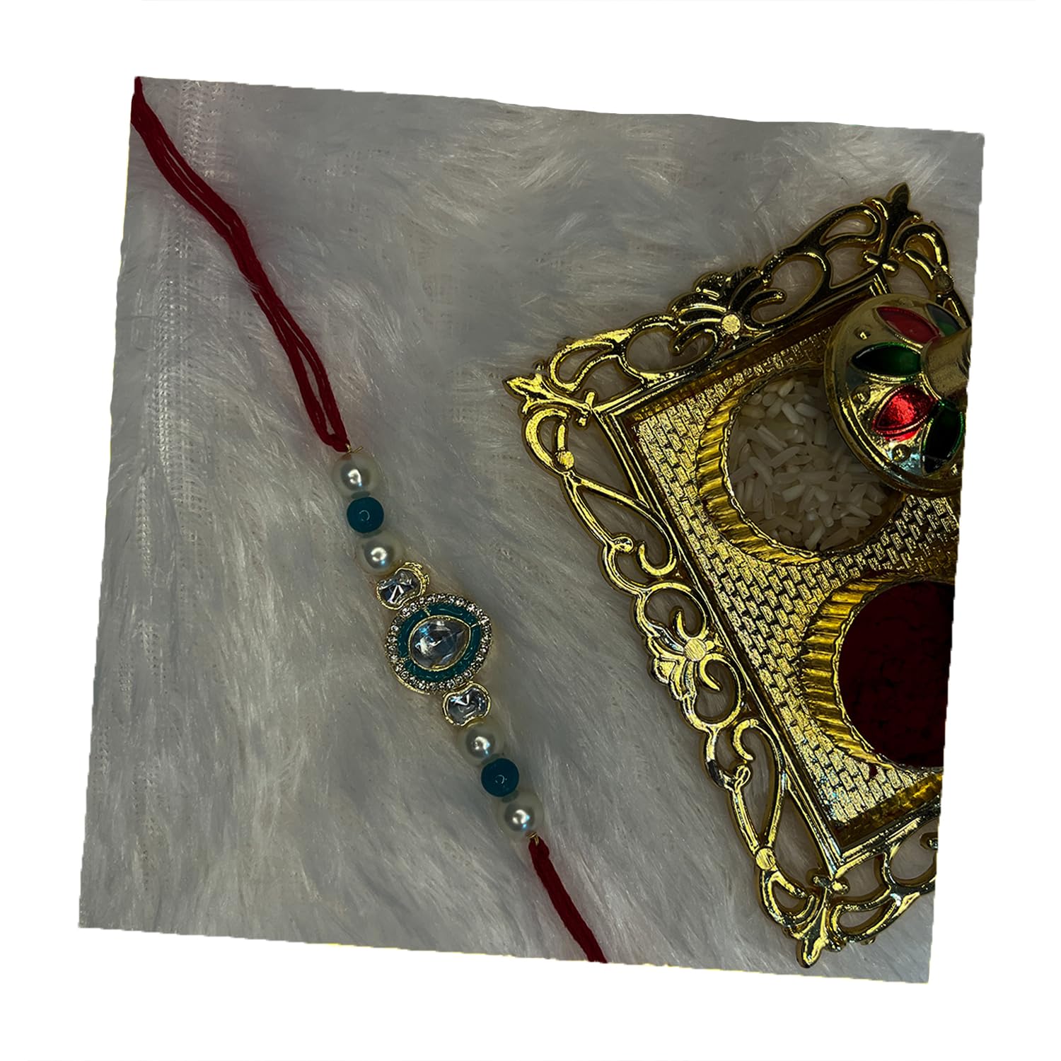Mahi Gold Plated Classic Kundan Studded Ethnic Thread Rakhi for Brother, Bhai, Bro (RA1100814G) (B0D7Z8ZCTL) Amazon Price History, Amazon Price Tracker