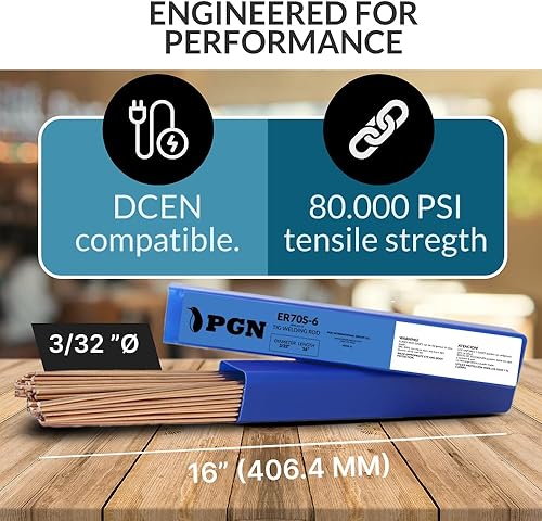 Miniatura 4 de PGN ER70S-6 - Varilla de soldadura TIG de acero suave de 5 libras, 332 x 16 pulgadas, varilla de llenado TIG, varilla TIG