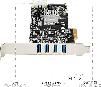 StarTech USB 3.0 4ポート拡張カード PEXUSB3S44V 4 Port USB 3.0 PCIe Card w/ 4 Dedicated 5Gbps Channels (USB