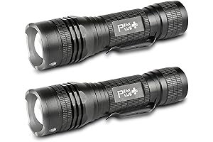 PeakPlus PTAC1000 LED Tactical Flashlight, High Lumen, Zoomable, Water Resistant