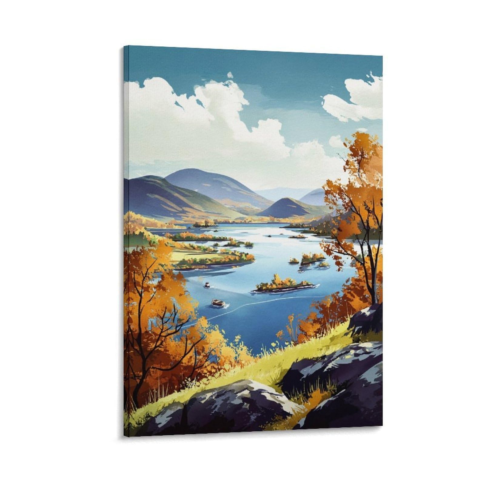 Hudson Valley Poster 24x36inch(60x90cm) Vintage Watercolor Canvas Art