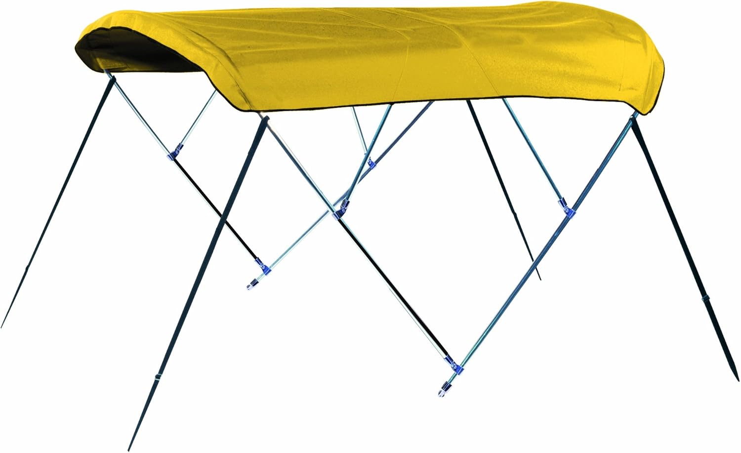 Round Tube Bimini Top Kit with Stainless Steel Fittings, Sunflower Yellow Sunbrella