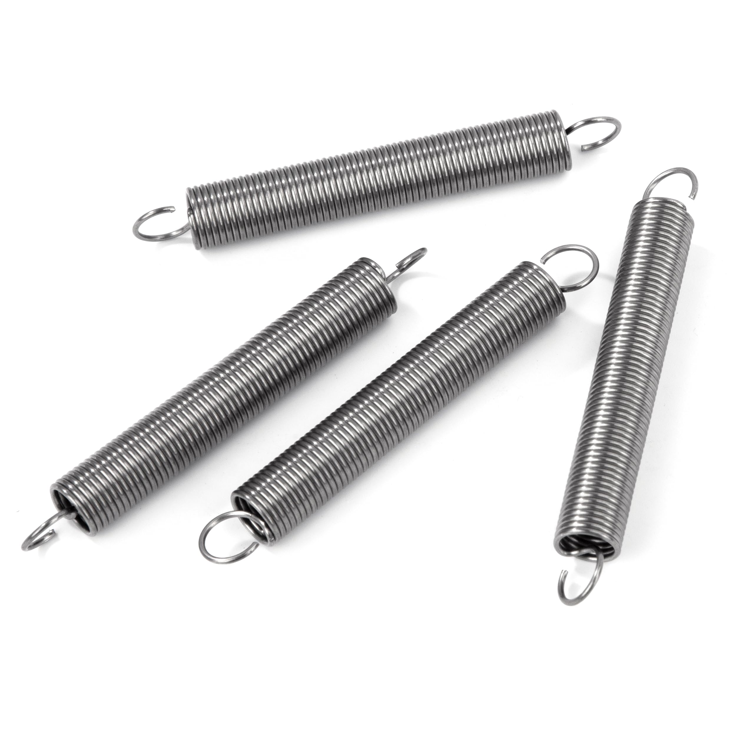 Sprężyna trakcyjna 75 mm Sprężyny napinające z haczykami sprężyny ze stali nierdzewnej średnica drutu 1,0 mm średnica zewnętrzna 10 mm, siła 1,5 kg, 4 sztuki