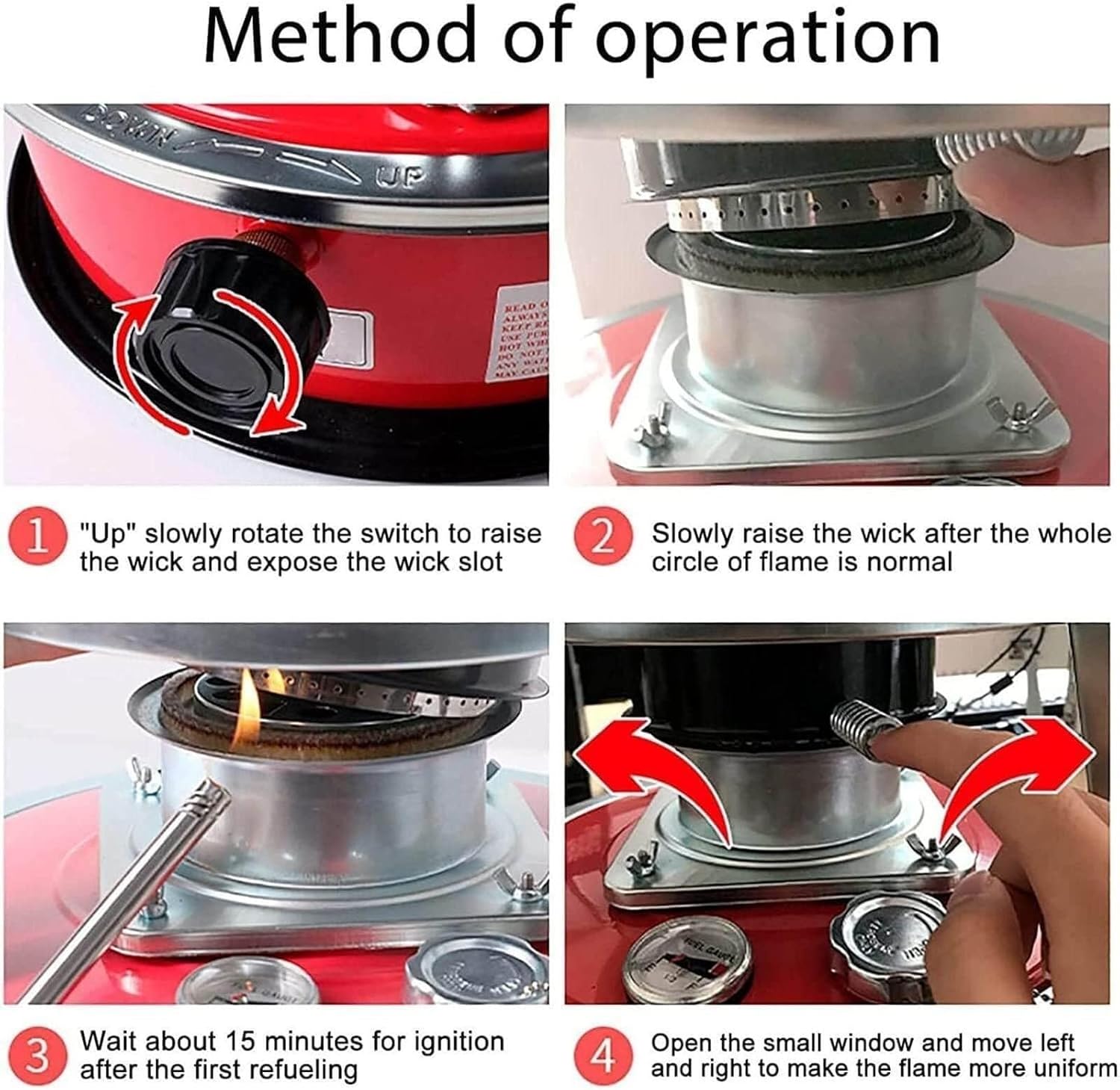 Efficient Kerosene Heaters for Indoor,4.6 L Lightweight Portable Kerosene Stove Heater,Non Electric Heaters, with 6 Wicks,Suitable Outdoor Camping and Ice Fishing Tent Warmer