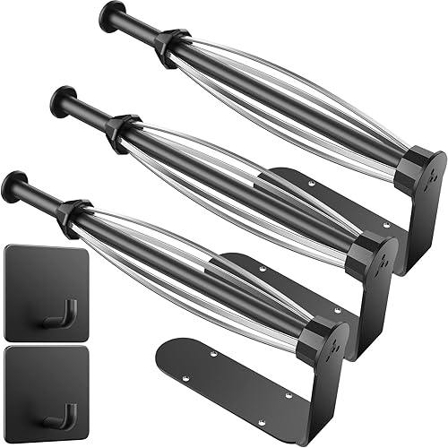 Miniatura 9 de Soporte para toallas de papel debajo del gabinete + ganchos para toalla, operable a mano debajo del gabinete, soporte para toallas de papel con