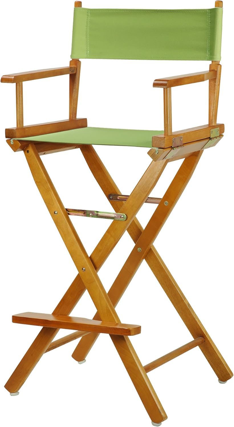 Casual Home 230-05/021-72 Honey Oak Frame-Lime Green Canvas Director Chair 30" - Bar Height OakFrame
