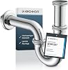 KIRCHHOFF 98801110 P Trap Draining Fitting for Sink and Washbasin Odour Trap Draining Pipe Pack of 6