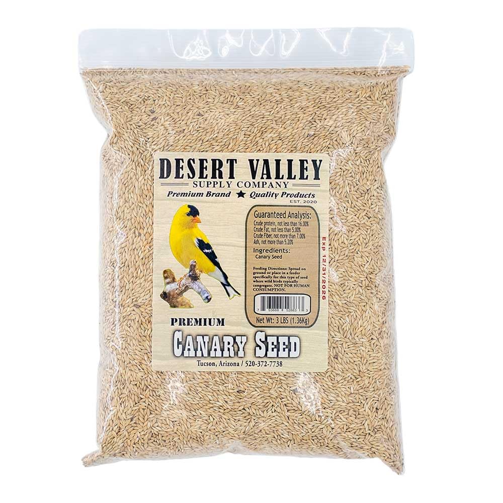 Desert Valley Canary Seed, All Natural, Non-GMO Premium Wild Bird Food for Canaries, Finch, Song Birds, Dove and More (3 Pounds)