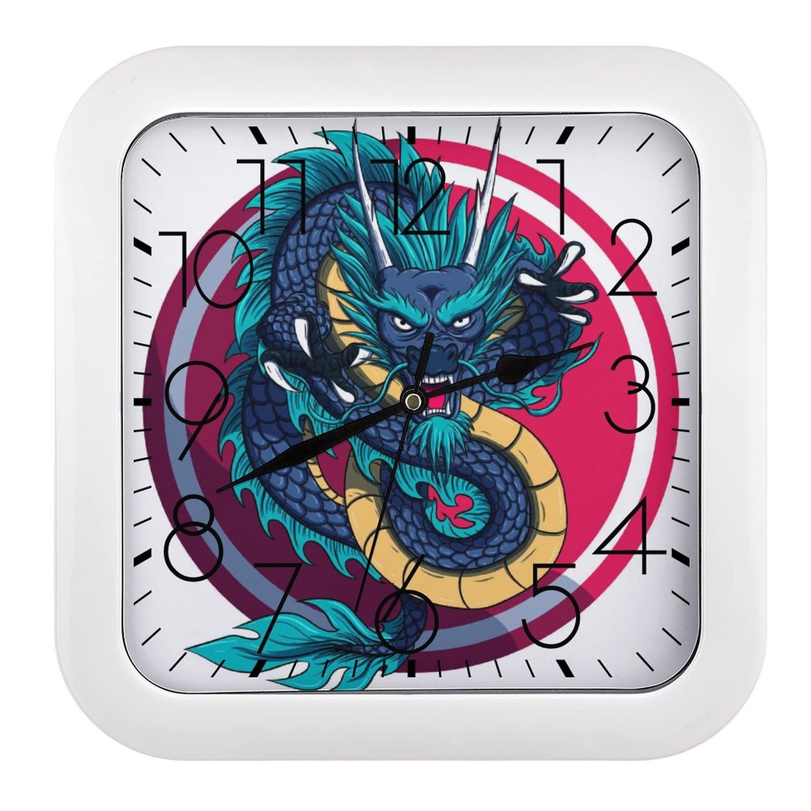 Horloge dragon moderne pendule murale silencieuse maison bureau école 26cm