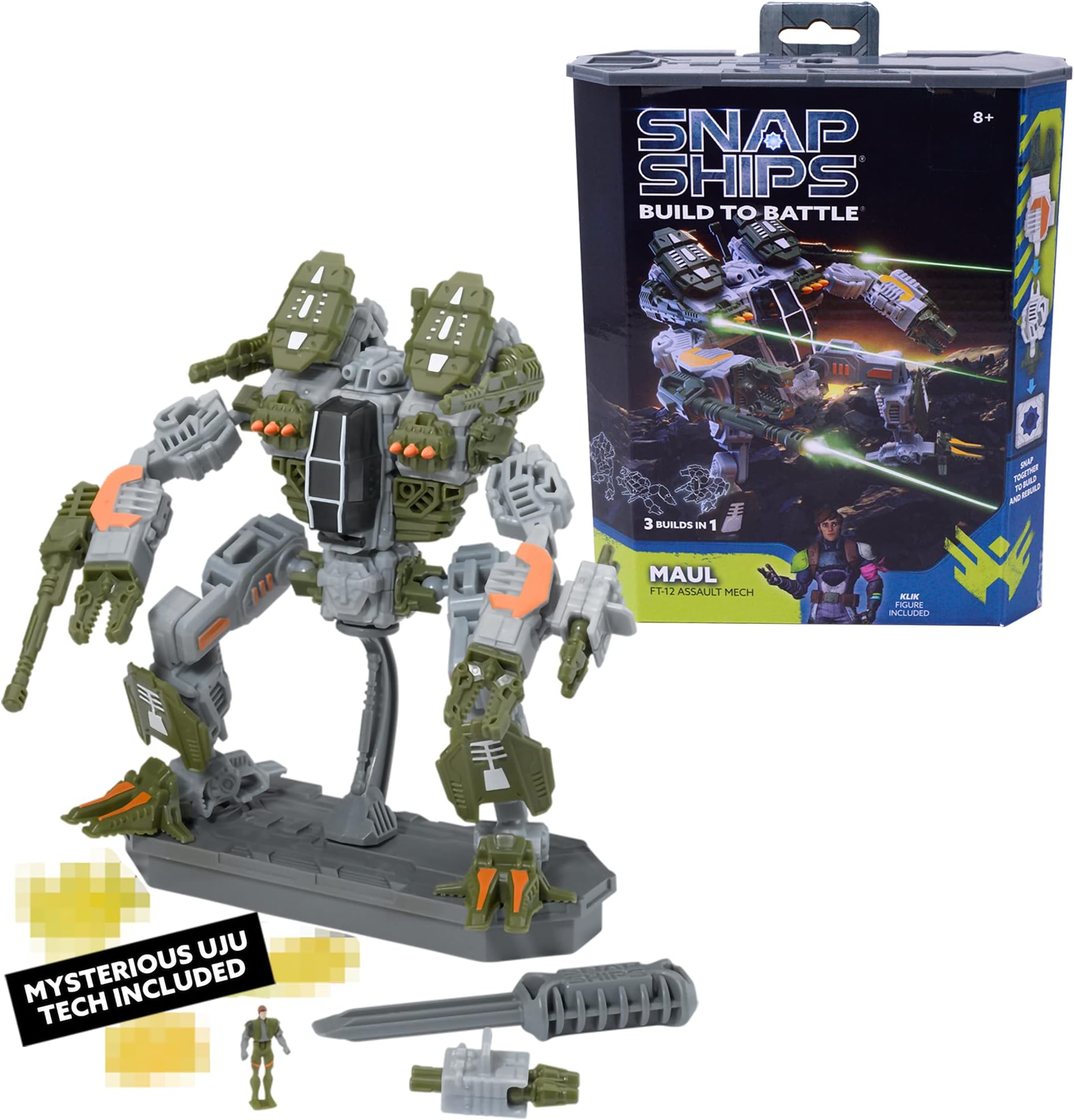 Forge Maul FT-12 Assault Mech - Build to Battle - No Batteries Required - Build 3 Different Designs -8+