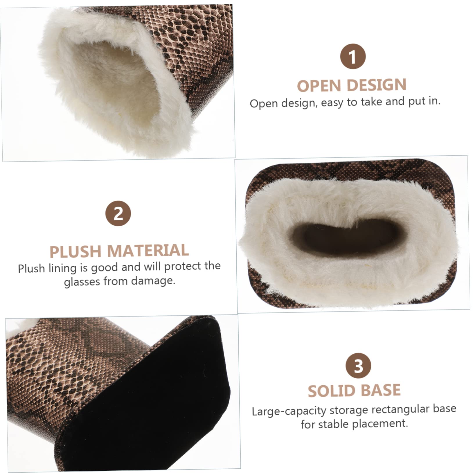 ULTECHNOVO 4pezzi Portaocchiali Peluche Elegante Con Design Aperto Organizer Per Occhiali Da Tavolo Per Casa e Ufficio Per Mantenere Tuo Spazio Ordinato e Pulito