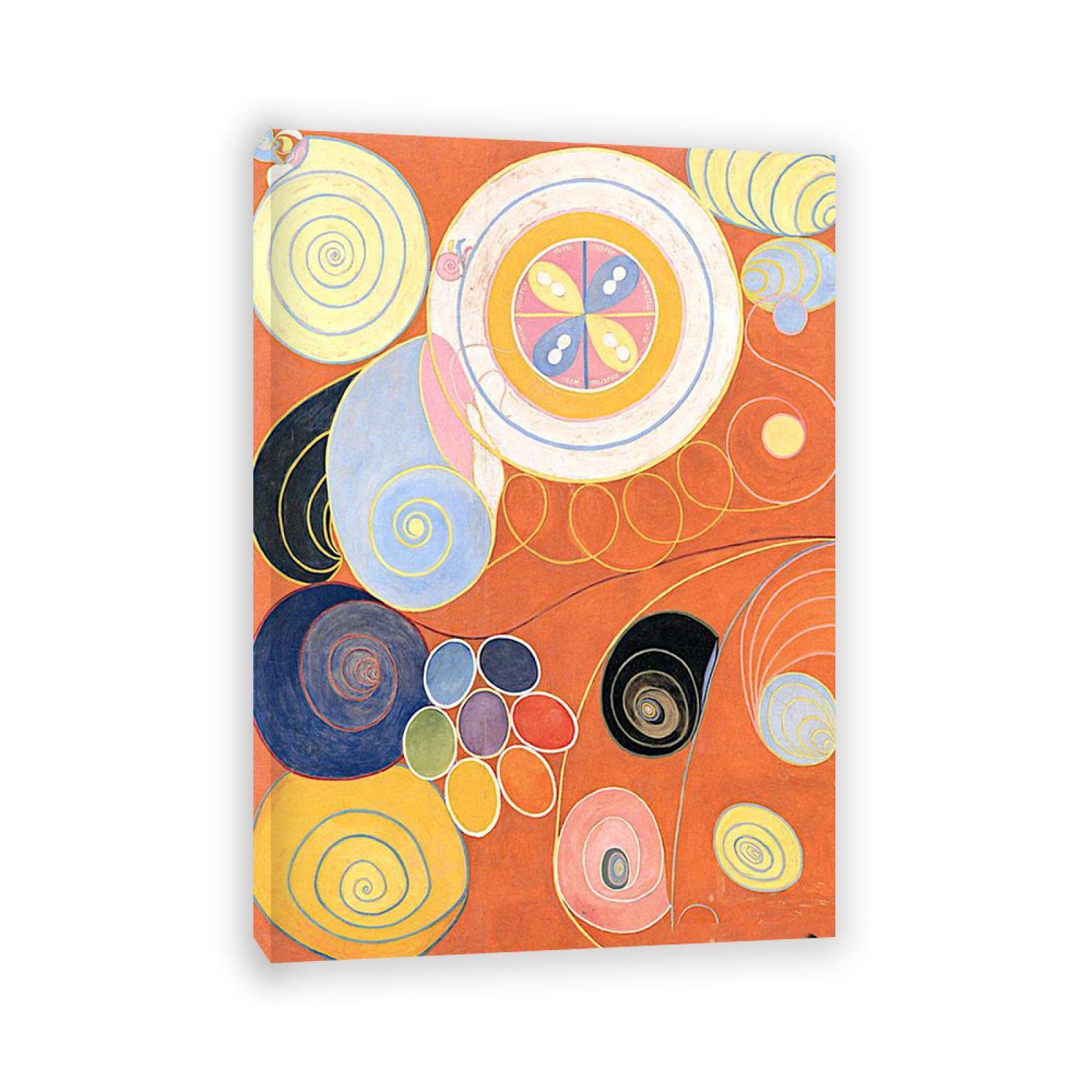 JZSDGB Hilma af Klint Wydruki na płótnie i plakat słynny obraz abstrakcyjna sztuka ścienna 'The Ten Largest, nr 03' reprodukcje na płótnie - drewno oprawione i gotowe do powieszenia obrazy do dekoracji domu 30 x 42 cm