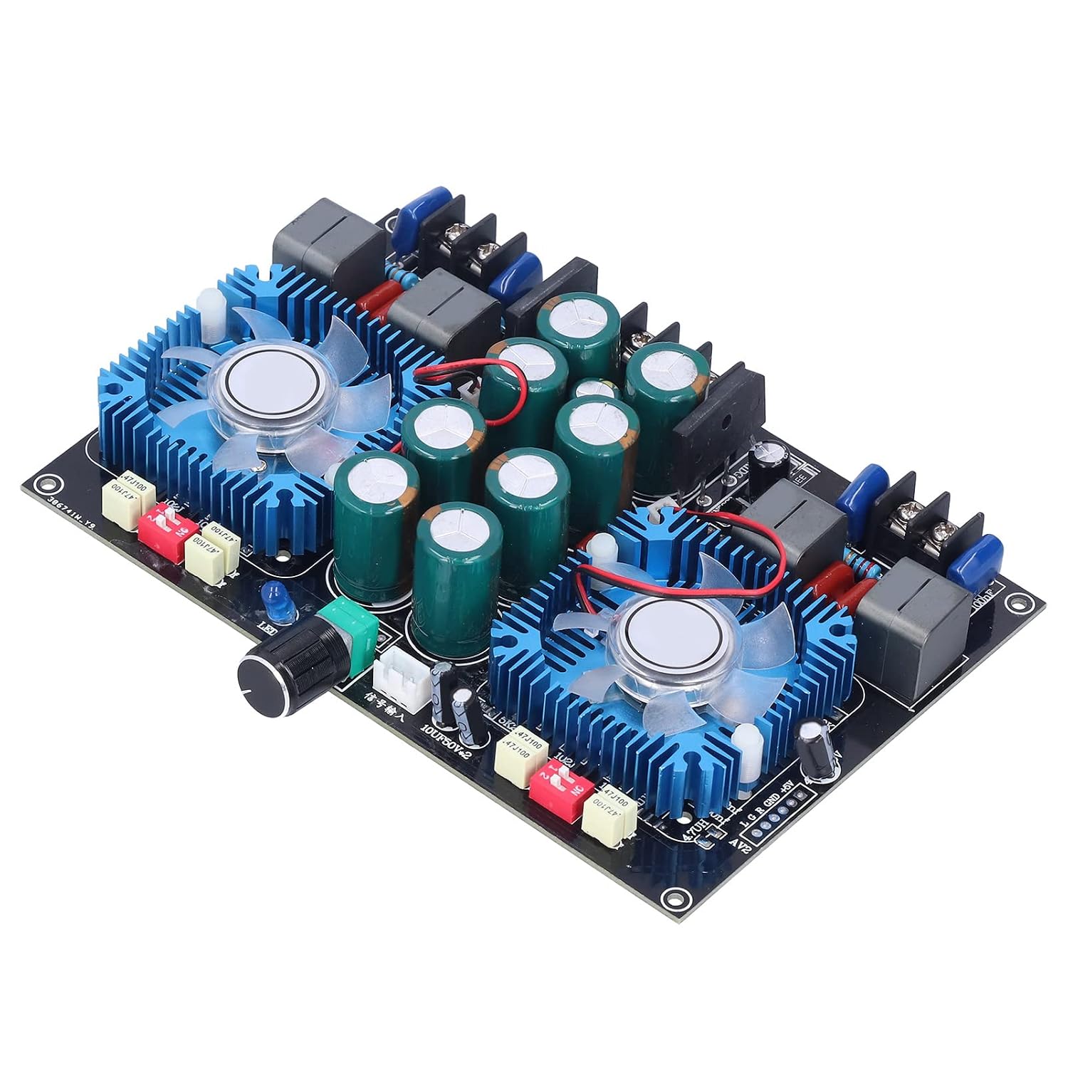 Digital Amplifier Board 2 Channel, Audio Amplifier Board Module with Cooling Fan, 420W Output for Home Theater Speaker Equipment, TDA8954TH Chip with Dedicated Inductor